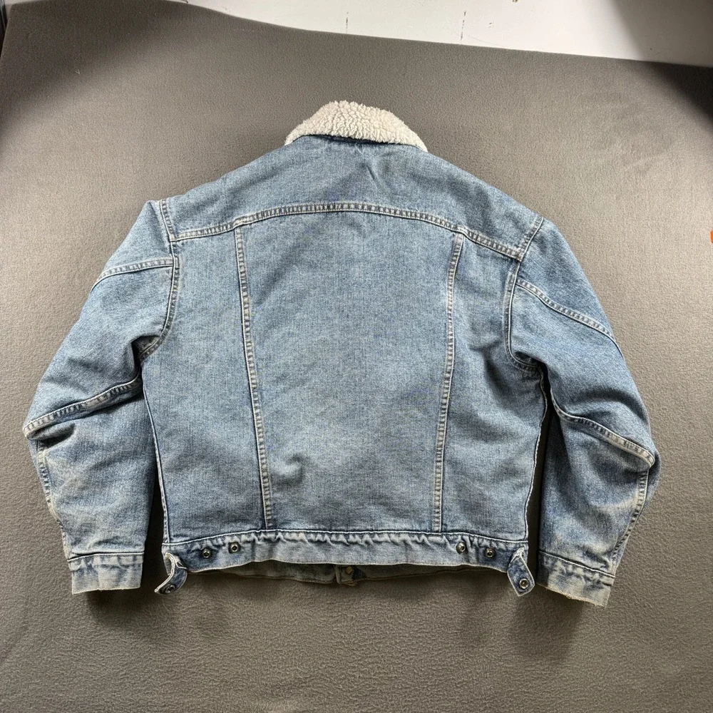 Vintage Levis Denim Jacket Mens L Blue Sherpa Lined Trucker USA 70609 4891